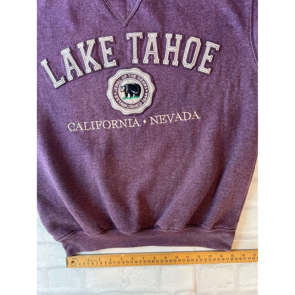 Lake Tahoe Retro Gorpcore Sweatshirt Purple Heather Medium oversized - Picture 7 of 7